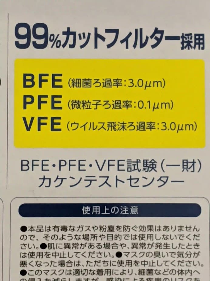 BFE PFE VFE　マーク